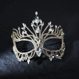 Shiny Rhinestone Crystal Mask Handmade Design Exaggerated Rhinestone Mask Jewelry Crystal Cover Halloween Mask Holiday Party