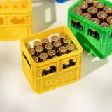 Popxstar  3D Printed Beer Crate Style AA/AAA Battery Storage Boxes Stackable Battery Organizer Home Office Desktop Decor Storage Tool Gift