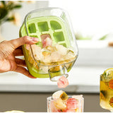 2-in-1 With Straw Water Bottle Ice Cube Silicone Tray Food-grade Ice Make Pressing Mould Ice Drink Cup Outdoor Fruit Juice Cup