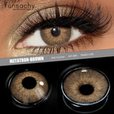 Popxstar  1 Pair Colored Contact Lenses for Eyes Brown Fashion Cosmetic Lenses Gray Pupils Natural Eye Contacts Women Eye Makeup