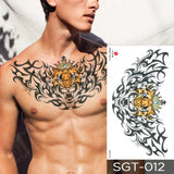 Popxstar Large Chest Waist Shoulder Back Waterproof Temporary Tattoo Sticker Lace Gemstone Flower Fake Tatoo Underboob Body Art For Women