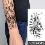 Popxstar Waterproof Temporary Tattoo Sticker Japanese Phoenix Flame Flash Tatto Feather Totem Body Art Arm Leg Waist Fake Tatoo Men Women