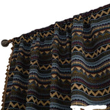 Popxstar Bohemian Style Yellow Black Colored Wave Curtains Polyester Cotton Brown Tassel Semi Shading Curtains For Living Rooms Bedrooms