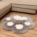 Cute Cat Paw Shape Plush Carpet Living Room Bedroom Home Sofa Foot Mats Shaggy Fluffy Rug Bedside Carpet