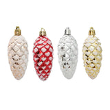 Popxstar 5Pcs Christmas Painted Pine Cone Balls Hanging Pendants Merry Christmas Tree Decoration for Home Xmas Ornament Gift Navidad