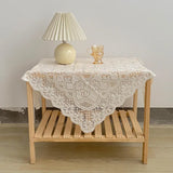 popxstar Lace Tablecloth White Bedside Row Frame Coffee Table With Cover Cloth Small Fresh Square Stall Tablecloth White Tablecloth