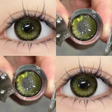 Popxstar  1Pair New Color Contact Lenses for Eyes with Diopters Degree Green Lens Nature High Quality Blue Beauty Pupil Cosmetic