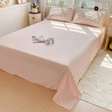 Popxstar  INS Princess Bedding Set 이불세트 2025 New Soft Wrinkled Double-layer Bed Flat Sheet Twin Queen Size Duvet Set Pillowcase Bed Linens