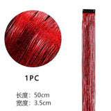 Popxstar Shiny Threads Glitter Hair Tinsel Kit Gold Silk Hair Glitter String Extensions Accessories for Women Headdress