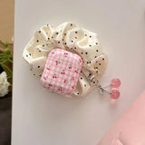 Popxstar full screen pink plaid cherry suitable for airpods4 earphone cover pro second generation airpodspro2 protective cover