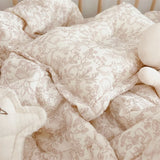 Popxstar Baby Camellia Rose Print Muslin Blanket Quilt for Summer Infant Floral Muslin Comforter Napping Cover for Baby Bedding Quilts