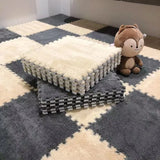 Popxstar 60pcs Soft Plush Baby Play Mat EVA Foam Children's Carpet Interlocking Exercise Tiles Floor Carpet And Rug for Kids Pad 30*30 CM