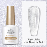 Popxstar 10ml Rainbow Purple Water Light Cat Magnetic Gel Nail Polish Shining Sliver-light Holographics Semi Permanent UV Gel