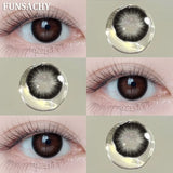 Popxstar  1 Pair Color Contact Lenses Beauty Eyes Pupils Fashion Makeup Beauty Cosmetics Soft Green Natural Brown Lens Yearly Use