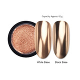 Popxstar Aurora Pearl Nude Pink White Nails Glitter Dust Chrome Moonlight White Rubbing on Powder Shell Mirror Pigment Nail Art Supplies