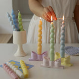 Popxstar Ins Style Spiral Long Rod Candle Scented Candle Aromatherapy Soy Wax Candles Wedding Birthday Candle Party Home Decoration
