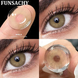 1 Pair AUDREY Contact Lenses for Eyes Colored  Softlens Beautiful Pupils Daily Wear Natural Brown Gray Lens Yearly Use