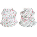 Skin Friendly Cool Dog Sleeveless Skirt Cute Fruit Flower Pattern Loose Fit Sun Protection Vest Outfit For Large Breed Dogs