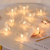 Popxstar 1.5M 10LED Butterfly Lights String Transparent Butterfly Fairy Lights Garland For Wedding Home Decoration Birthday Party Lamps