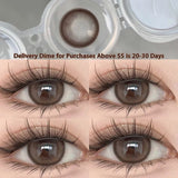 Popxstar 1Pair Brown Colour Contacts Lenses Circular Myopia Degree -0.00to-8.00 Natural Lenses Beauty Pupil