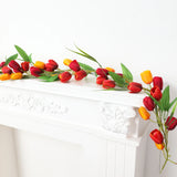 Popxstar  Artificial Tulip Garland Fake Flowers Spring Home Decor Wedding Party Hanging Vine Floral Wreath Silk Flower Wall Arrangement