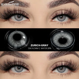 Natural Gray Contacts Colored Contact Lenses Soft Beautiful Pupil Blue Eye Contacts Yearly Colorful Lenses 2pcs/Pair