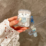 Popxstar Cute 3D Star Love Heart Clear Headphones Case For AirPods 1 2 3 With Bell Pendant Protective Shell Soft Cover For AirPods Pro 2