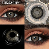1 Pair Colored Contact Lenses Brown Green Lenses Natural Look Eye Makeup Softlens Beautiful Gray Pupils for Yearly Use