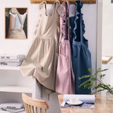 Popxstar Kitchen Apron Ruffled with Pockets for Chef Gardening Cross Back Work Women with Big Pinafore Dress Baking Cooking BBQ & Grill