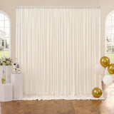Popxstar Free White Backdrop Curtains for Wedding Parties, Polyester Photography Backdrop Drapes for Birthday Parties Stage