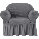 Single Seater Sofa Seater Seersucker Slipcover with Skirt Universal Stretch Sofa Couch Slipcover Easy Fitted Furniture Protector