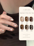 Autumn Winter Blue Black Red Glass Bead Crystal Cat Eye Gel Nail Polish New Whitening High Density Sparkling Nail