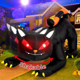 Popxstar Halloween Inflatable 1.8m Black Cat Toy Shakes Head Ghost LED Lights Indoor Outdoor Yard Airblown Decoration Fun Party Display