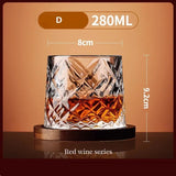 Popxstar  1-4PCS Tumbler Whiskey Glass With Base Crystal Whiskey Glasses Rotating Spinning Wine Brandy Glass Cup Drinkware For Bar Home
