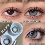 Popxstar 1 Pair/2pcs Lenses Blue Series Beauty Contact Lenses for Eyes Comestics Natural Pupil Eye Color Lens Myopia Brown Lenses