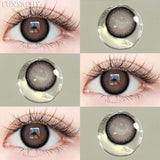 Popxstar  1pair Colorcon Contact Lenses Green Color Lens Natural Brown Eye Contacts Gray Pupils Beautiful Cosmetic Yearly Lenses