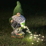 Popxstar  Solar Garden Gnome Watering Can Statue Light Whimsical Garden Statue Decor For Outdoor Courtyard Garden Lawn Landscape Decor