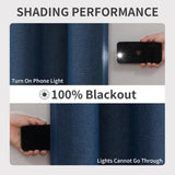 Popxstar Blackout Curtains 350cm Height Room Darkening Curtains for Bedroom 100% Black Out Textured Thermal Curtain Privacy Protection