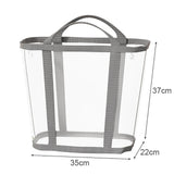 Popxstar  1 PC Nylon Mesh Laundry Basket with Handle Breathable Folding Portable Dirty Clothes Organizer Bags Large Capacity Storage Bag