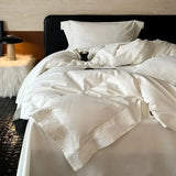 Popxstar  4Pcs Solid Color Egyptian Cotton Brushed Hotel Style Bedding Set Duvet Cover Bed Sheet/Fitted Sheet Pillowcases Home Textiles