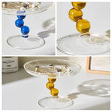 Popxstar Glass Dessert Trays Jewelry Container Nut Fruit Plate Candle Holder Ornament Storage Cup Home Accessories Bowl Home Decoration