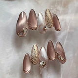 Popxstar 24pcs Romantic Y2k Star Press On Nails Gradient Blue French Style Gold Moon Designs Fake Nail Sweet Almond False Nails For Women