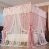 Floor-standing Mosquito Net with Frame Luxury Design Double Layer Romantic Lace Princess Style Girl Bed Room Decoration