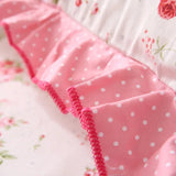 2 Pieces Cotton Printed Pillowcase Ruffle Garden Body Pillow Cover Bed Pillowcases Rustic Dobby Pillow Sham Pillow Cases