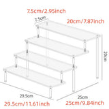 Popxstar  Acrylic Display Stand Pottery Storage Rack Doll Clay Figurine Display Stand Transparent Ladder Makeup Organization Shelf