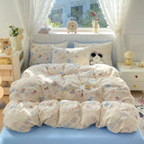 Popxstar  New cloud cotton lace summer quilt four-piece summer cool quilt single thin dormitory air conditioner quilt