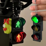 Popxstar 1/2Pcs Simulation Electronic Traffic Light Keychain Pendant Mini Pedestrian Light LED Light-emitting Toy Kids Cognitive Toy Gift
