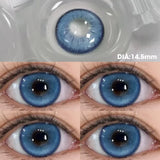 Popxstar Prescription Contact Lenses Myopia Lenses with Diopters Green Pupils Color Contact Lenses for Eyes Blue Lens 1 Pair/2pcs