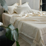 Popxstar  Ultra-high-end 100% Lyocell Jacquard Summer Blanket Set or 1 Pcs Natural Plant Fabric Cooling Quilt Mulberry Silk Fill Comforter