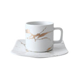 Popxstar  Marbling Matte Gold Products Series Japanese Style Black And White Cup And Saucer Case Tea Cup Glass Coffee Cup
